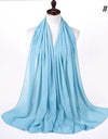 Muslim Chiffon Hijab Women Bubble Chiffon Scarf For Women Ladies Veil Muslim Islam Solid Color Malaysia Wrap Scarves