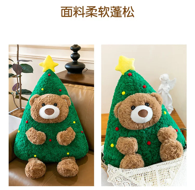 Cute Christmas Bear Plush Stuffed Doll Pillow Toy