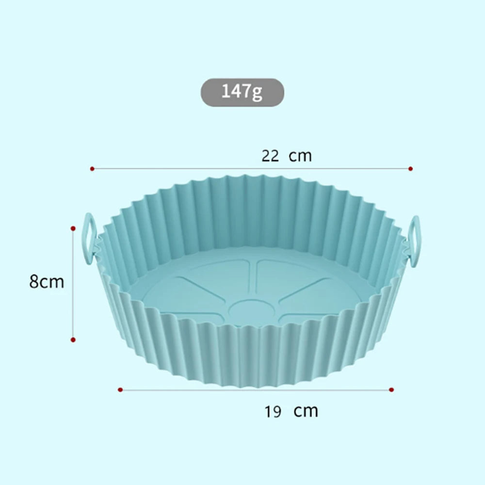 Air Fryer Mat 22cm Thicken Silicone Tray Mat For Round Air Fryer Pot Oven Baking Tray Fried Chicken Pizza Basket Fittings