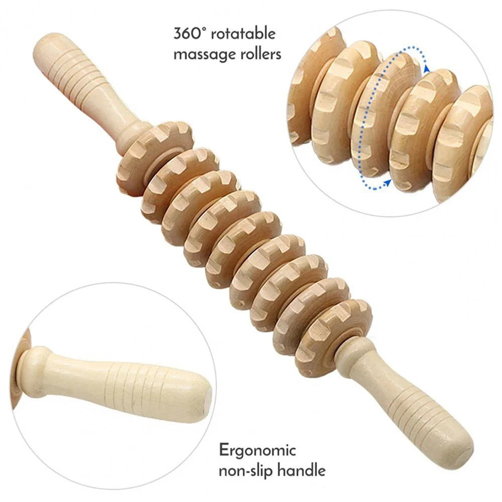 2Pcs Wood Therapy Massage Roller Tool,maderoterapia Colombiana,Lymphatic Drainage,Maderotherapy,Handheld Cellulite Trigger Point