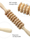 1 PCS Wood Massage Roller Trigger Points Home Gym Manual Wooden Fascia Massage Roller for Release Cellulite Sore Muscle Blasting