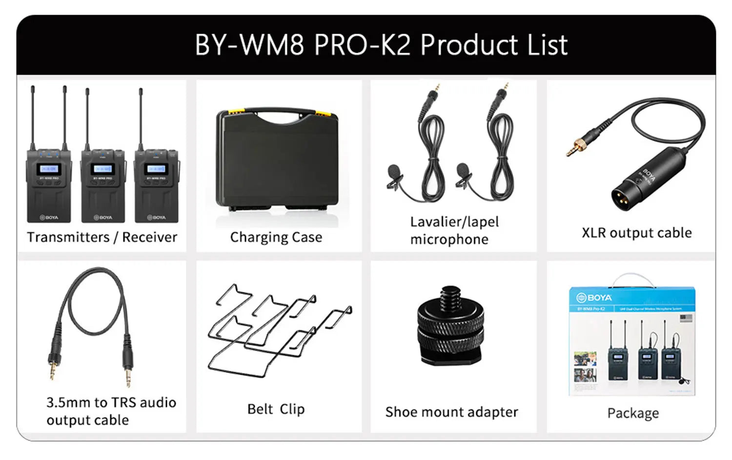 BY-WM8 PRO UHF Wireless Lavalier Lapel Microphone for iPhone Android DSLR Cameras PC Computer Interview Youtube Streaming