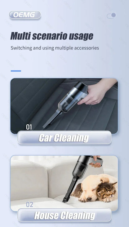 150000PA Car Vacuum Cleaner Powerful Wireless Vacuum Cleaner Portable Strong Suction Handheld Car Cleaner Home Appliance