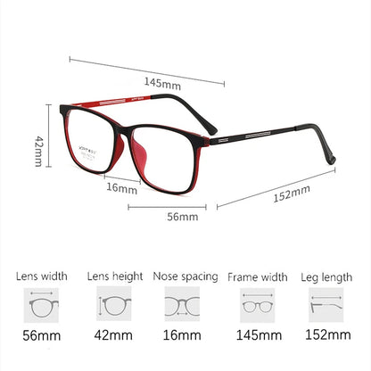 Super Light Titanium Allo Eyeglasses Frame Big Face Fashion Myopia Square Optical Prescription Glasses Frame Men 9825