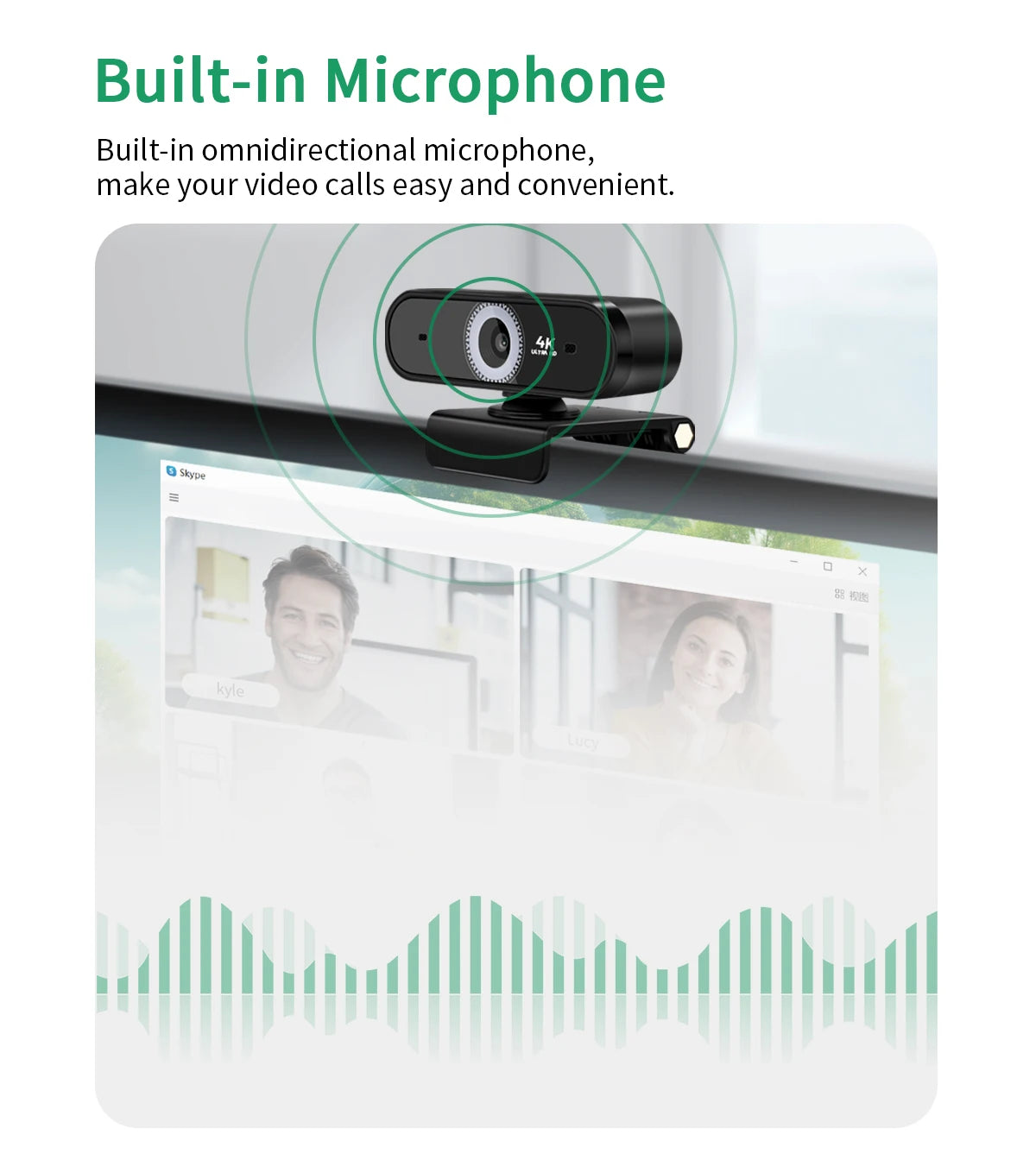 4K Webcam 13MP 10X Zoom USB Camera Autofocal Microphone Web Cam for PC Living Video Conference Online Teaching Laptop Broadcast