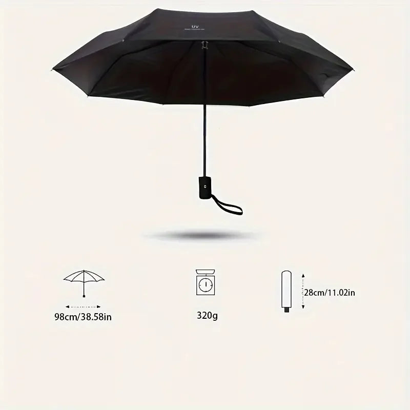 Compact Portable Folding Umbrella UV Protection Strong Wind Resistant Travel Rain Umbrella for Men and Women