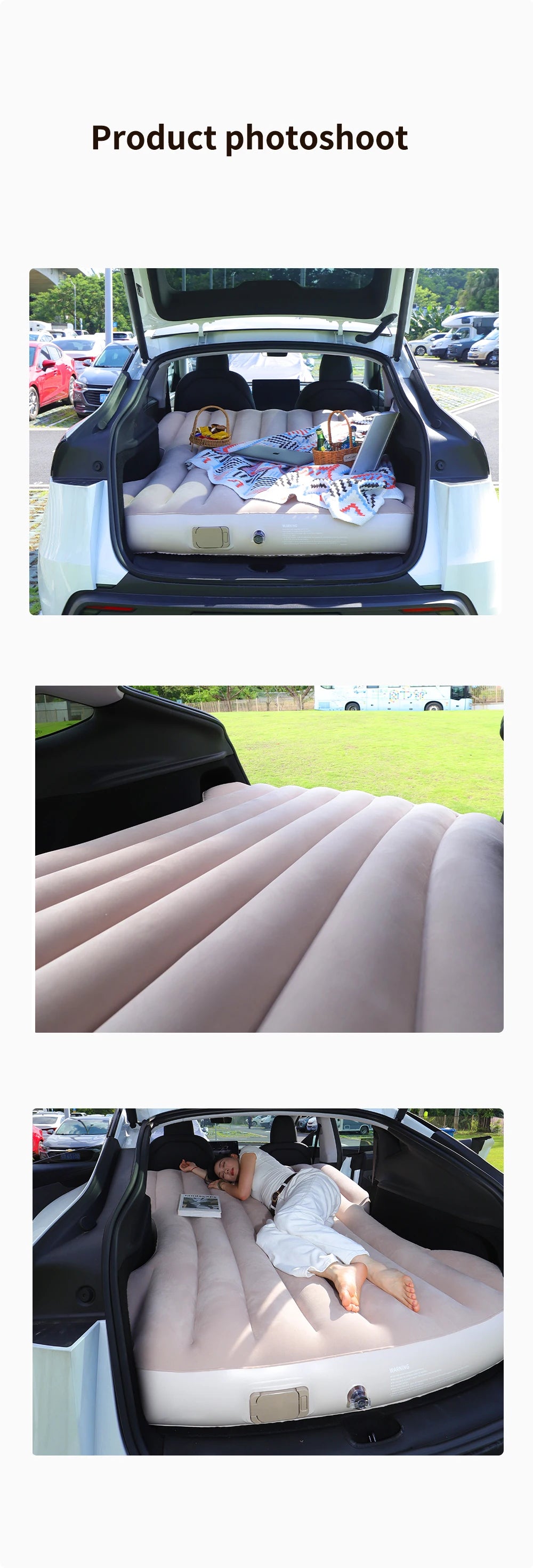 Self Inflating Car Mattress for Tesla Model Y Juniper 2021 2026 Inflatable Travel Camping Bed