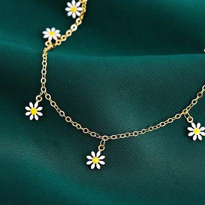 Cute Daisy Flower Anklets for Women Beach Anklet Leg Bracelet Handmade Bohemian Foot Chain