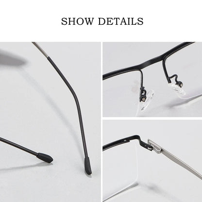 Business Screwless Design Half-Frame Eyewear Men's Small Face Myopia Optical Prescription Eyeglasses Frame