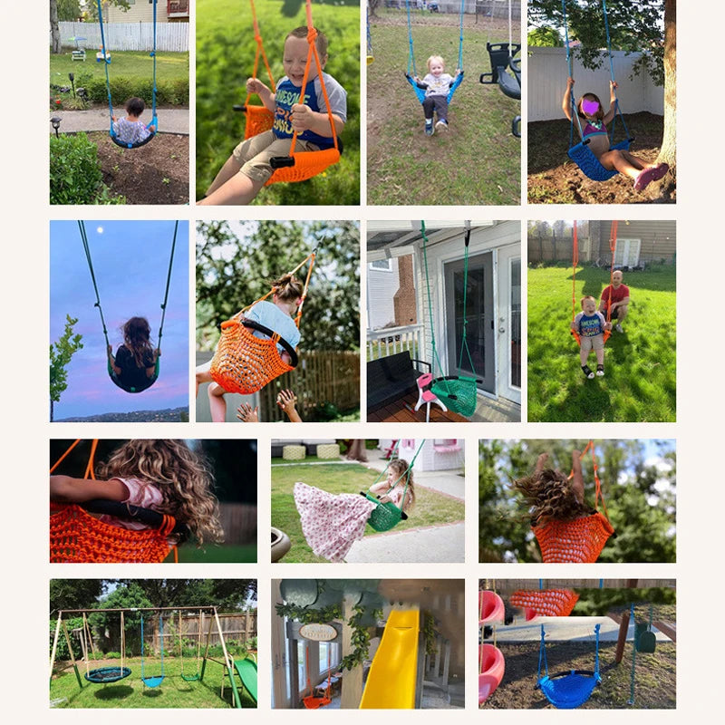 U-shape Children Swing Indoor Outdoor Baby Home Courtyard Rope Net Seat Hanging Chair Playground Equipment