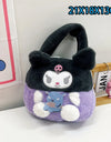 Sanrio Cartoon Plush Shoulder Bags Hello Kitty Kuromi Melody Cute Crossbody Bag Anime Children Handbag