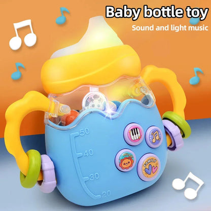 Montessori Baby Musical Feeding Bottle Toys Infant Grip Training Music Story Educational Toys for Boys Girls Toddler Gift