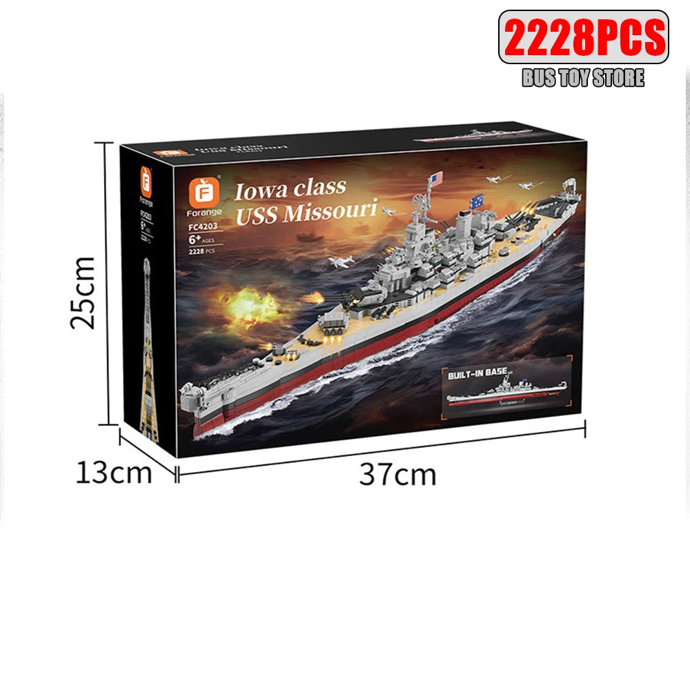 Military World War II Warship Battle Boat Building Blocks Sets The USS Enterprise CV-6 Bricks Toy For  Birthday Gift