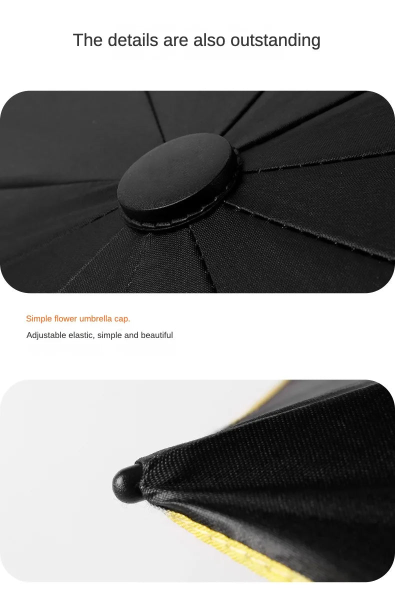 125cm Oversized Fully Automatic Wind Resistant Folding Umbrella Leather Cover