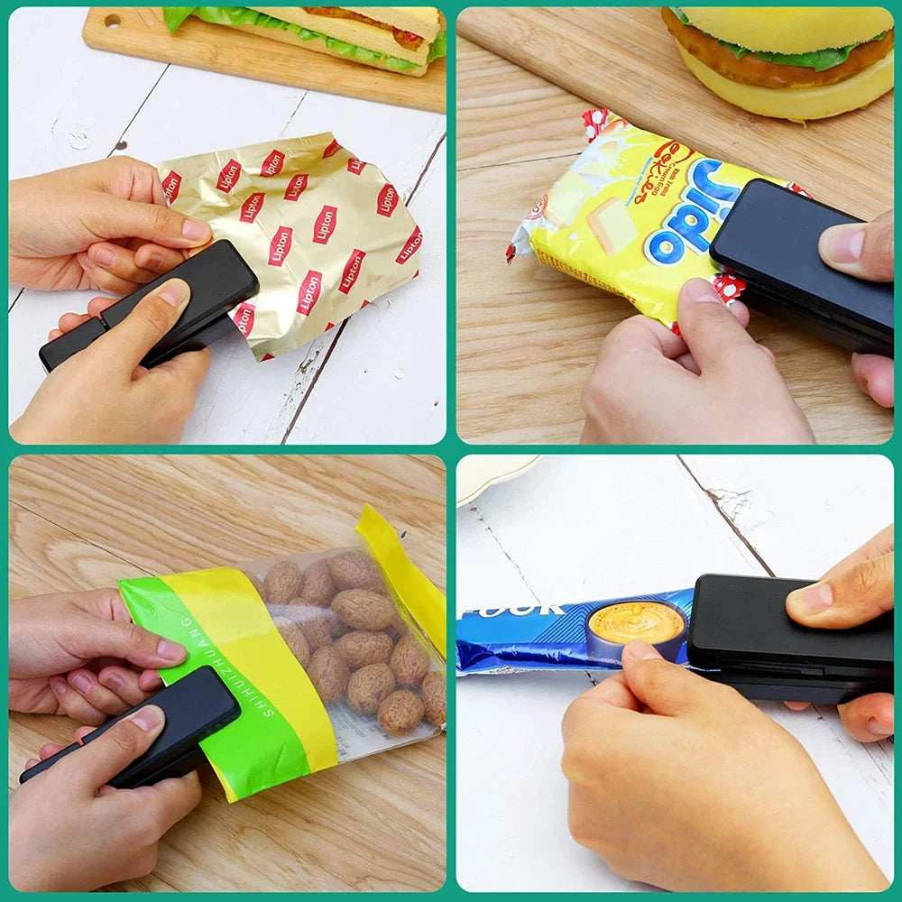 2-in-1 Mini Rechargeable Bag Sealer & Cutter – Portable USB Vacuum Heat Sealer for Plastic Snack & Food Storage Bags