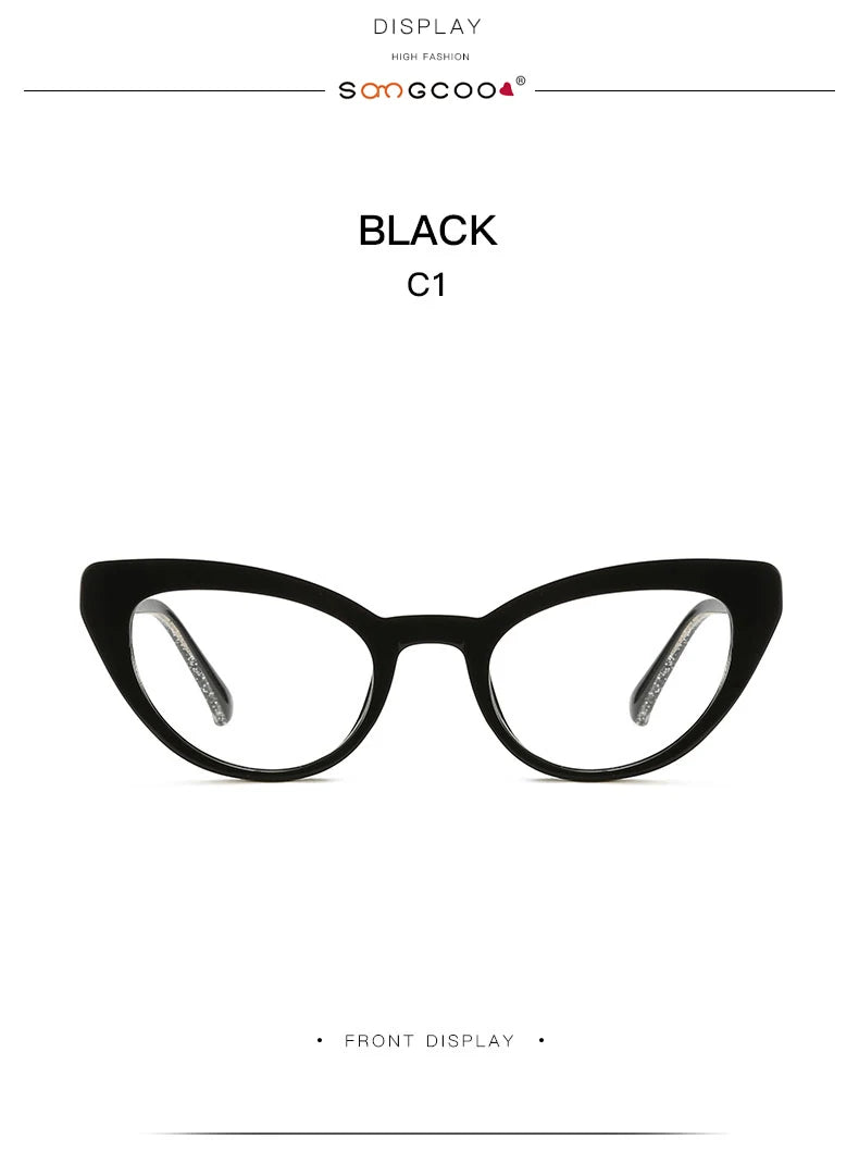 HONGMEI Women's Cat's Eye Small Frame Fashion Reading Glasses Myopia Hyperopia Anti-Blue Light Customized Prescription