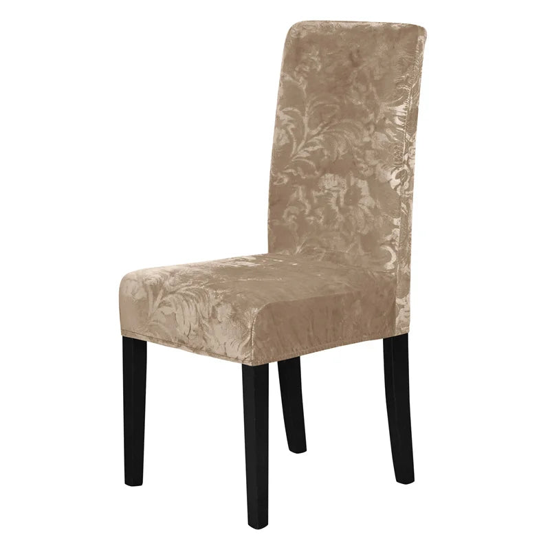 1PC Stretch Dining Chair Cover Jacquard Solid Color Chairs Slipcovers Elastic Soft Seat Covers for Banquet Wedding Hotel Decor