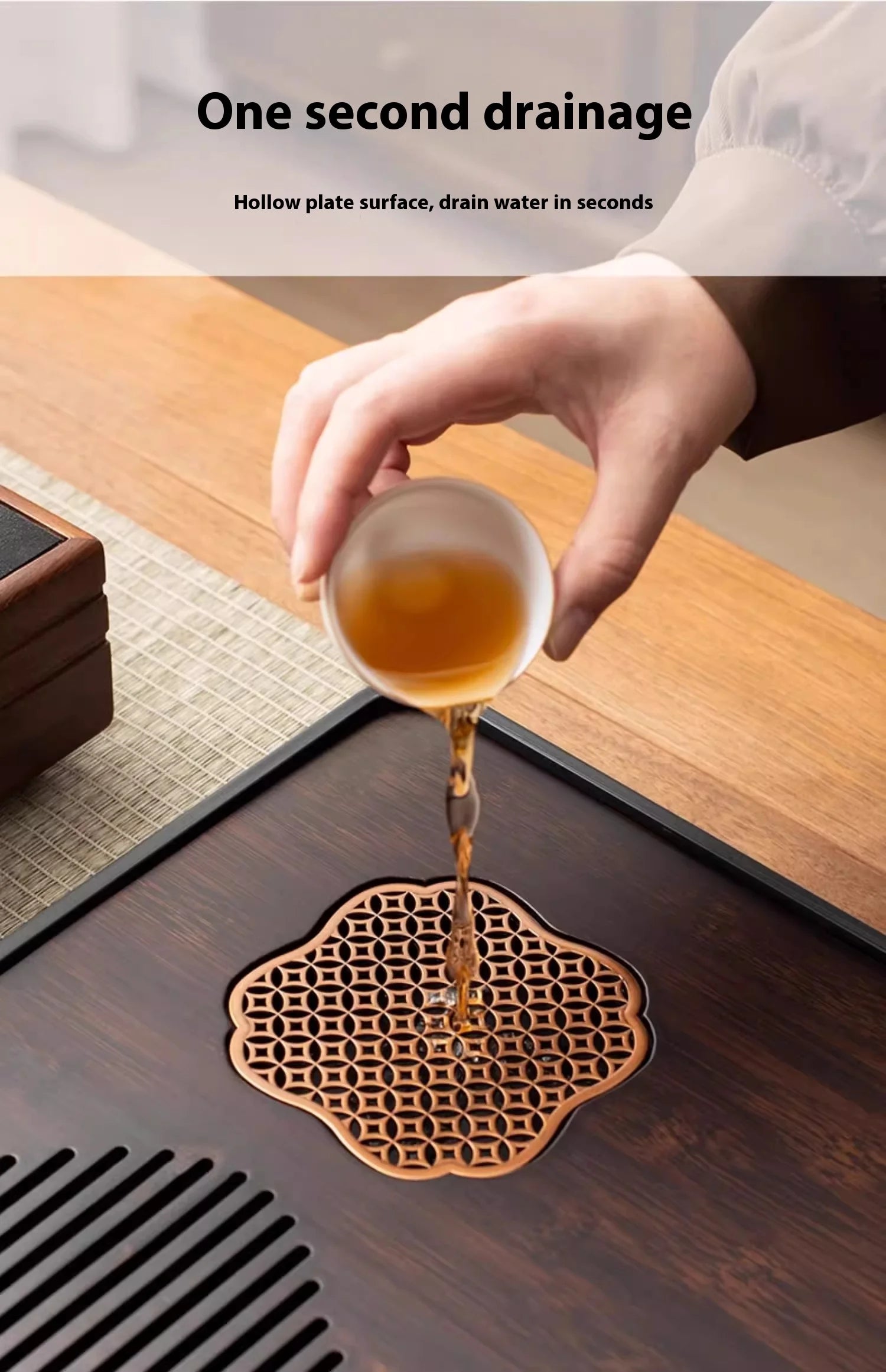Tea Tray Tea Set Tea Tray Tea Sea Dry Brewing Platform Tray Bamboo Tray Tea Ceremony  Small Water Storage Tea Platform