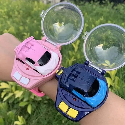 Children's Watch Remote Control Car Electric Alloy Mini Watch Car Parent Child Interaction 2.4G Remote Control Racing Toy Gift