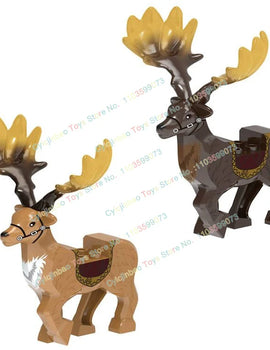 Christmas Building Block Gift Animals Deer Elk Reindeer Figures Brick Xmas Tree Educational Toy Gift Block Model XH1751
