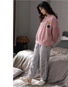 Women’s Winter Flannel Pajama Set – Warm, Thick Coral Fleece 2-Piece Loungewear