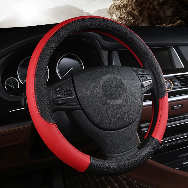 Universal Microfiber Leather Car Steering Wheel Cover 37CM 38CM