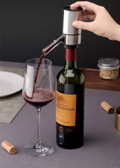 Automatic Wine Decanter Dispenser With Base Quick Sobering Electric Wine Decanter Aerator Pourer For Bar Party Kitchen Bar Tools