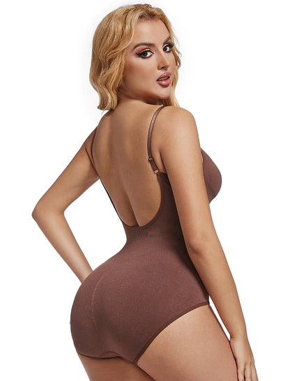 Backless Bodysuit Shapewear for Women Seamless Tummy Control Body Shaper Camis Top Low Back Underwear