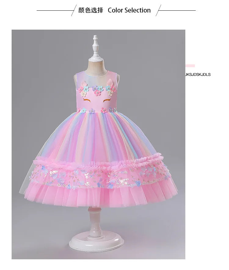 Unicorn Princess Tutu Dress Pink Birthday Party Costume