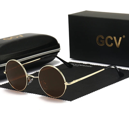 Steampunk Round Metal Polarized UV400 Sunglasses Vintage Unisex Fashion Eyewear