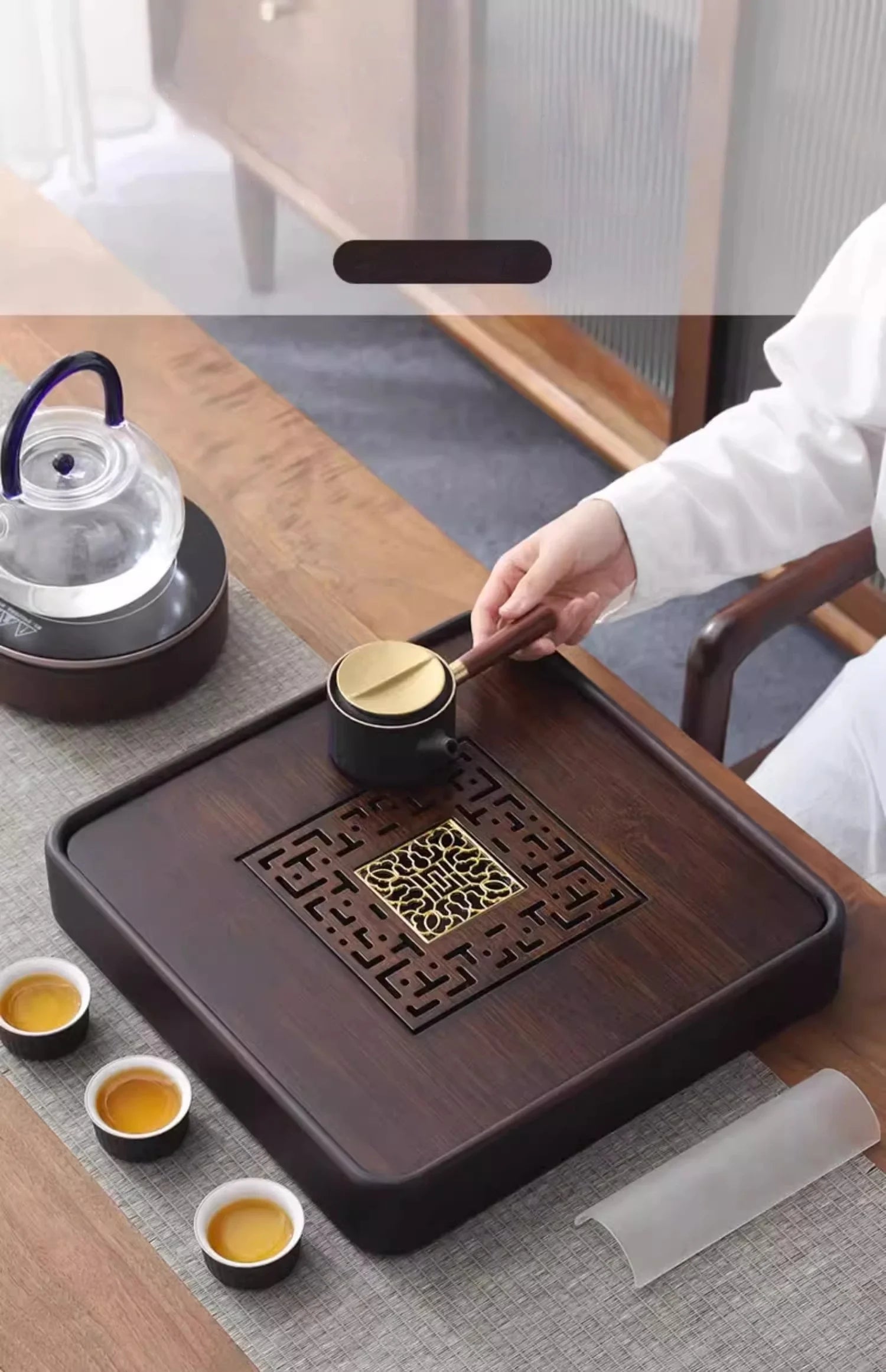 Home And Kitchen Tea Tray Portable Dishes For Tea Ta Kawi Bamboo Rectangle Wooden Tray For Chaban Tea Table Serving Trays