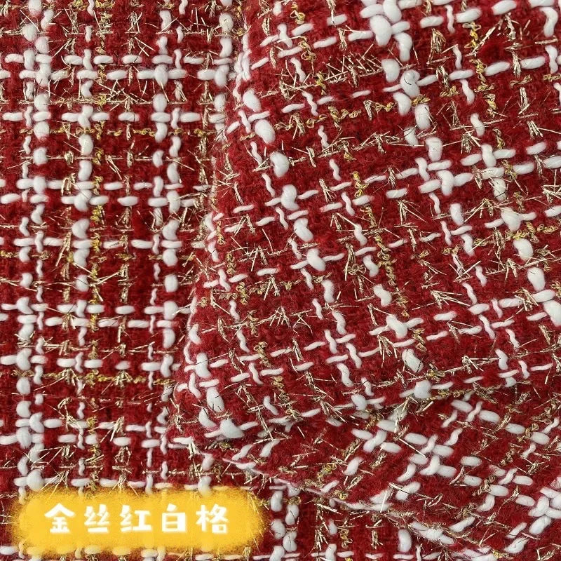 0.5M/1M/2M/3M High Quality fiber plaid woven tweed fabric for garment DIY coat clothing sewing quilting Cloth by the meter
