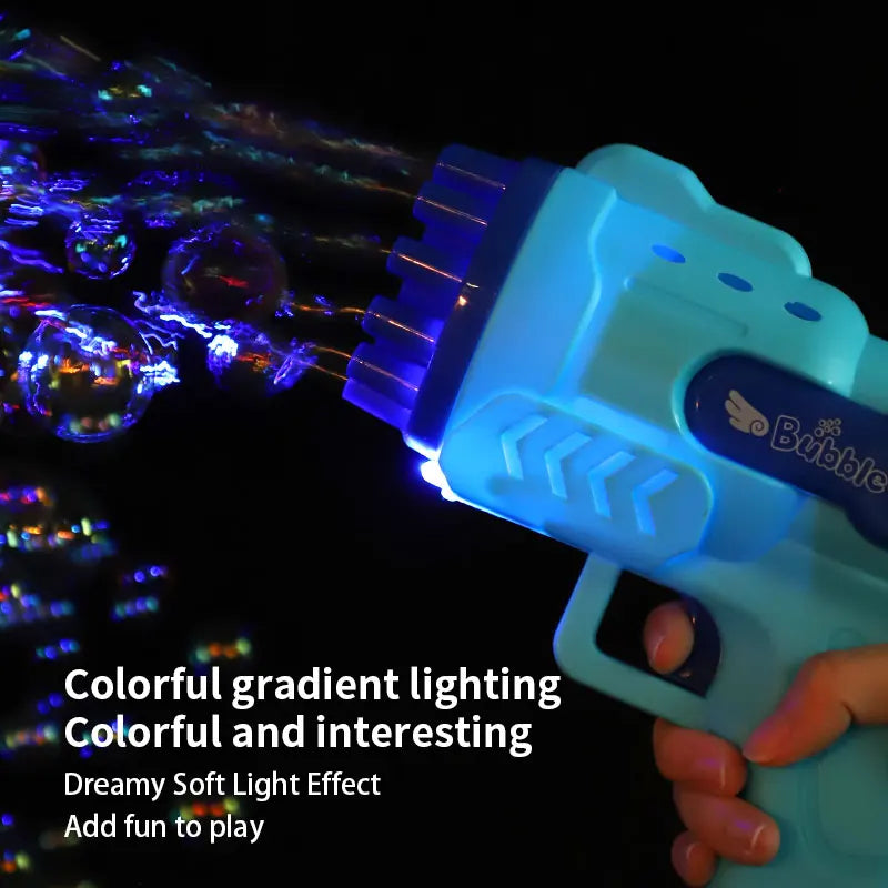 Light-Up Bubble Gun - 29-Hole Gatling Blaster for Boys & Girls 6-14 Years Old (battery & Bubble Liquid Not Included)