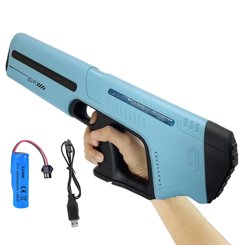 Electric Water Gun Powerful Automatic Water Suction Rechargeable Water Blaster with Flashing Lights