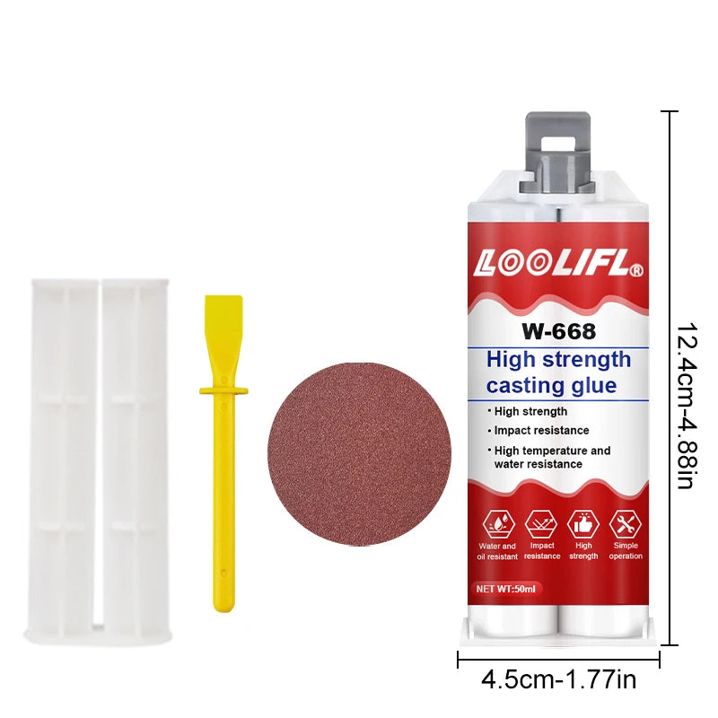 50ml Metal repair adhesive high-strength adhesive sealant welding metal adhesive strong thermal resistance casting AB adhesive