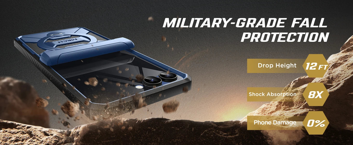 For Samsung Galaxy Z Flip 7 Case with 360° Spin  Ring Stand Built-in Privacy Screen Protector Full-Body Shockproof Cover