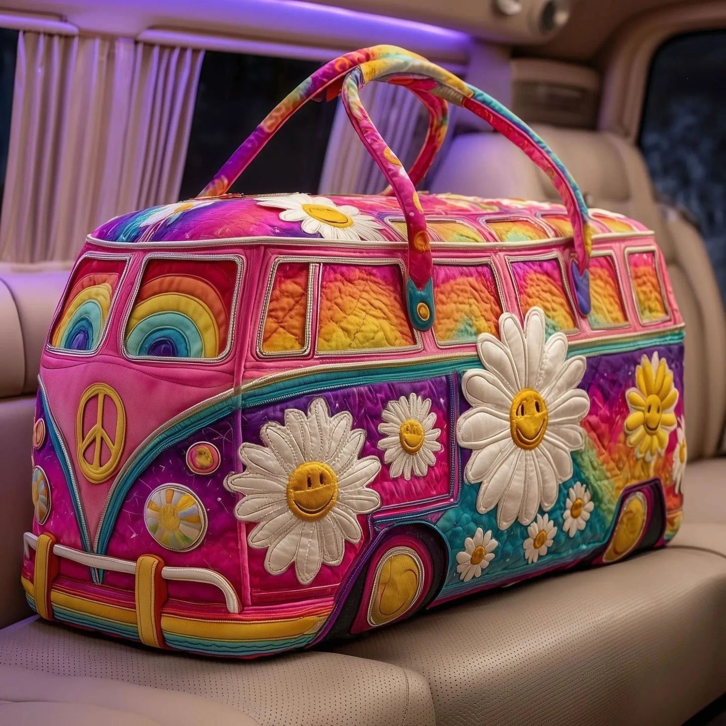 3D Bus Print Travel Duffle Bag Yoga Handbag