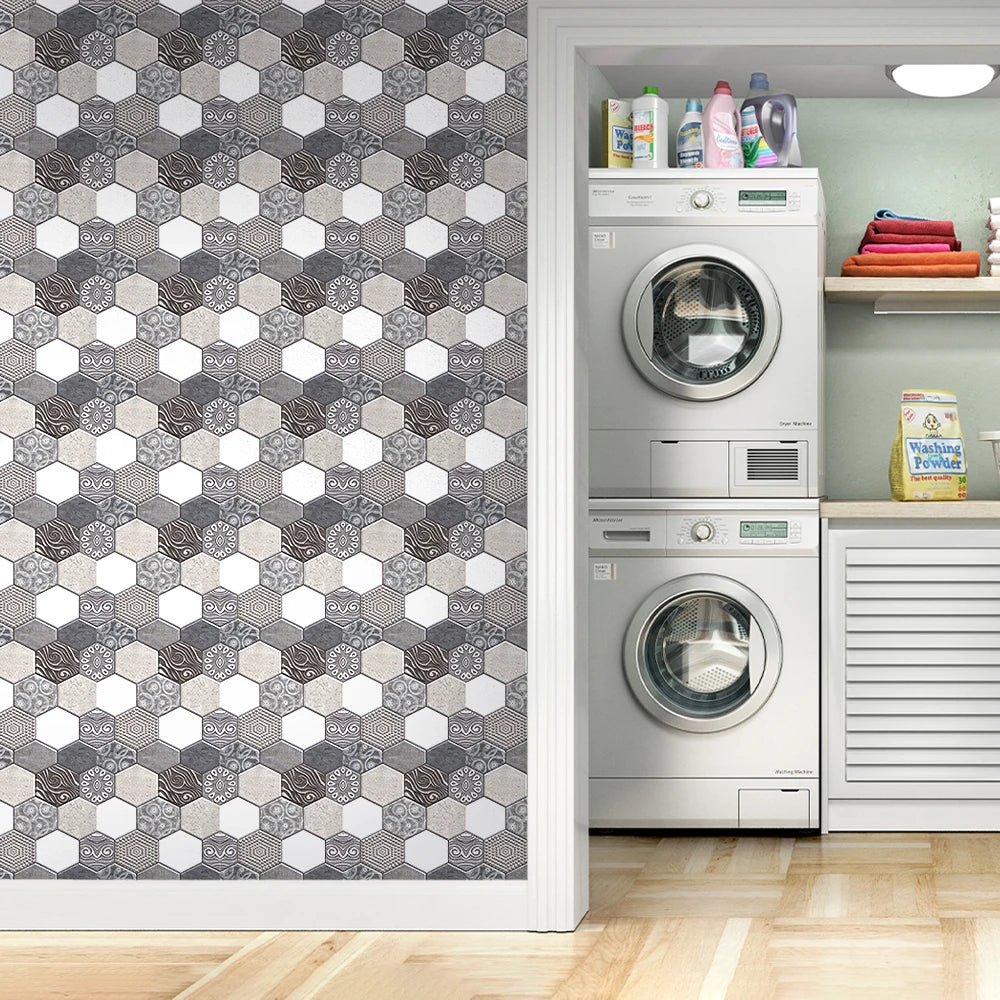 3D Wall Sticker Self-adhesive Boho Wall Panel Peel and Stick Tile Backsplash for Kitchen Bathroom Living Room Waterproof