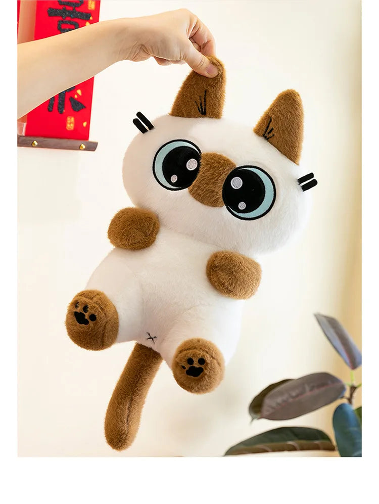 Kawaii Siamese Cat Plush Stuffed Doll Toy