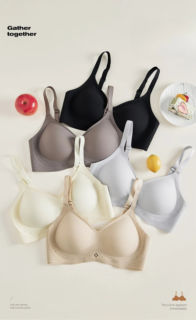 Womens Seamless Wireless Push Up Everyday Bra