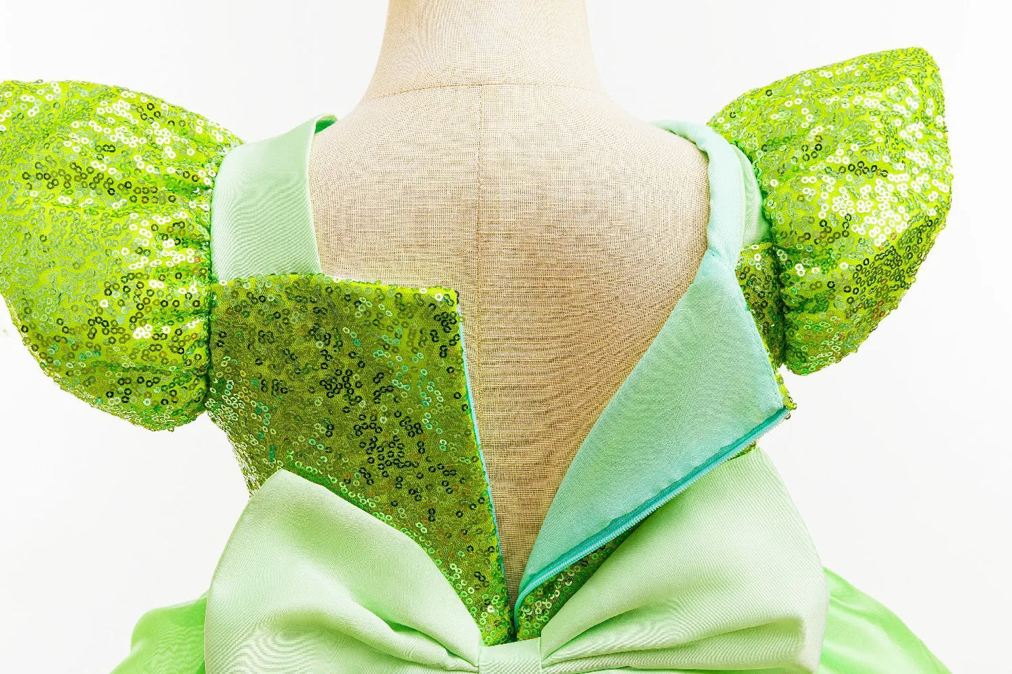 Fairy Green Sparkle Tulle Princess Dress with Bow