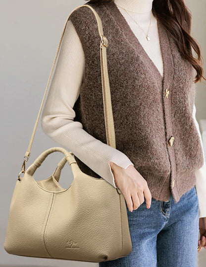 Leather Shoulder Bags For Women Ladies Luxury Handbag Crossbody Bag Zipper Messenger Solid Color Saddle Bag