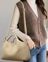 Leather Shoulder Bags For Women Ladies Luxury Handbag Crossbody Bag Zipper Messenger Solid Color Saddle Bag