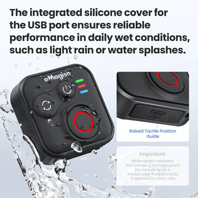 Wireless Bluetooth Remote Control with Wrist Strap for Action Cameras and Smartphones