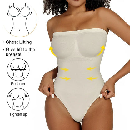 Womens Bodysuit Tummy Control Shapewear Thong Seamless Slimming Compression Body Shaper Waist Trainer Butt Lifter Corset