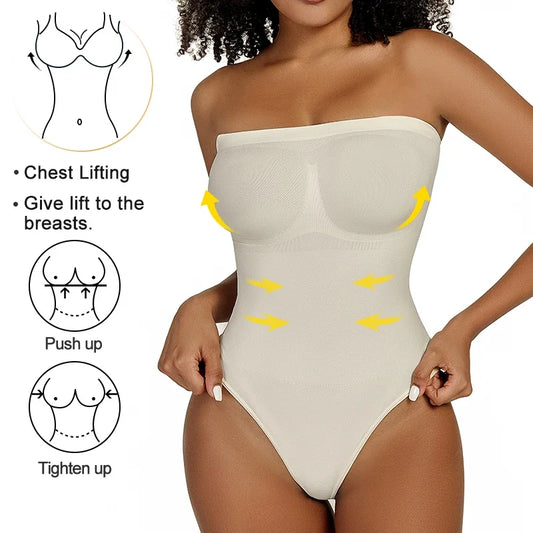Women Tummy Control Thong Bodysuit – Slimming Compression Shapewear