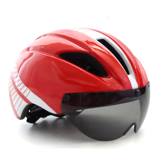 Aero Time Trial Cycling Helmet With Magnetic Lens