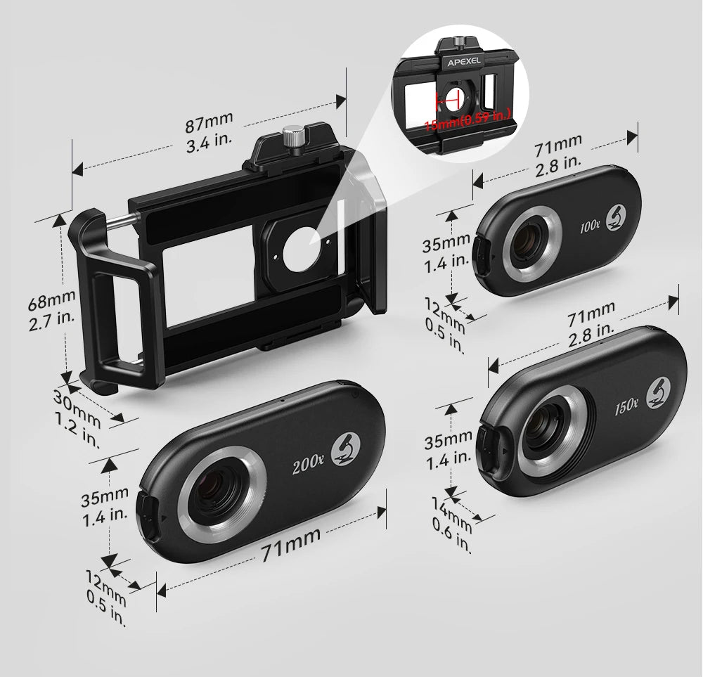 4 in 1 Smartphone Microscope Lens Kit with Universal Clip