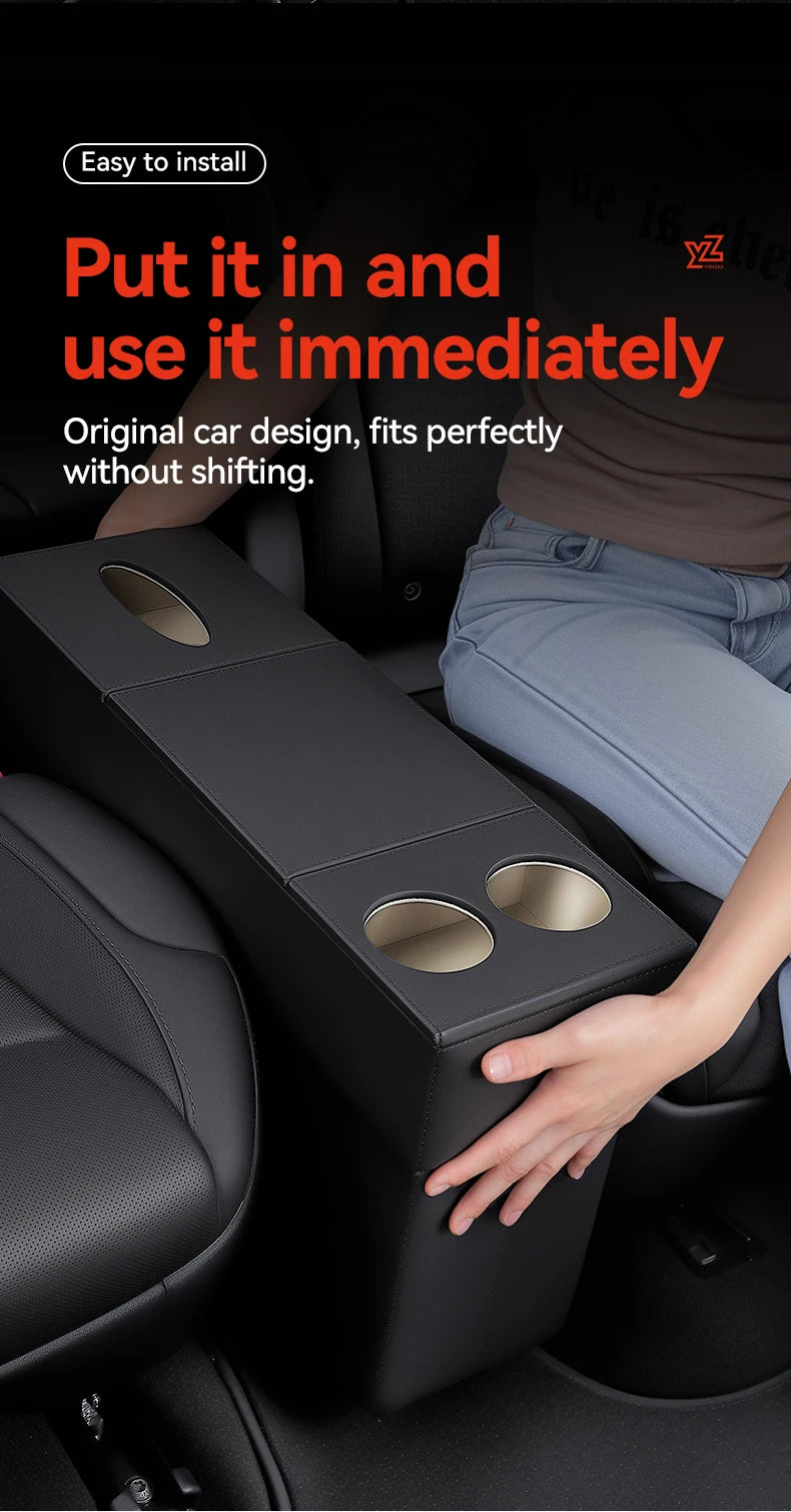 Second Row Aisle Storage Box for Tesla Model YL 6 Seater Multi Purpose Interior Organizer