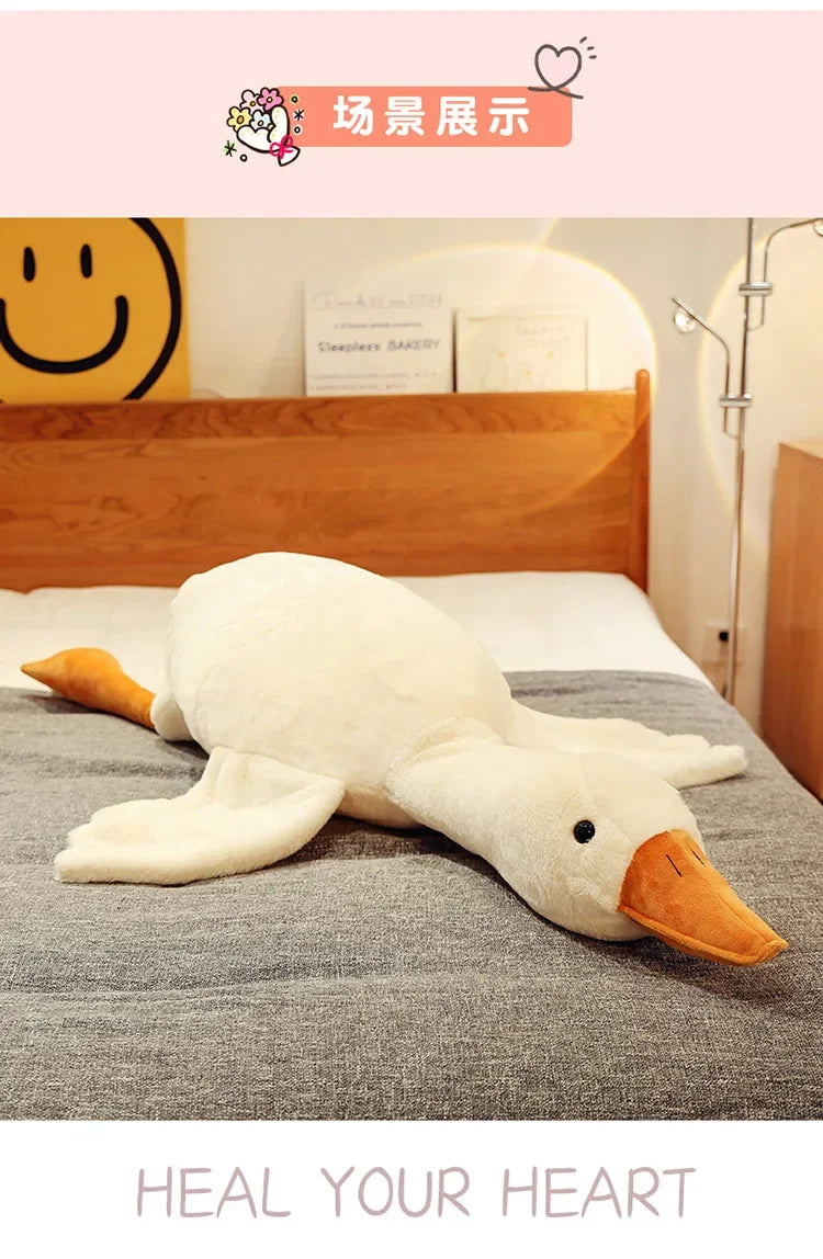 50-160cm Big White Goose Plush Toy Giant Duck Doll Soft Stuffed Animal Goose Sleeping Pillow Sofa Cushion Birthday Gift for Kids